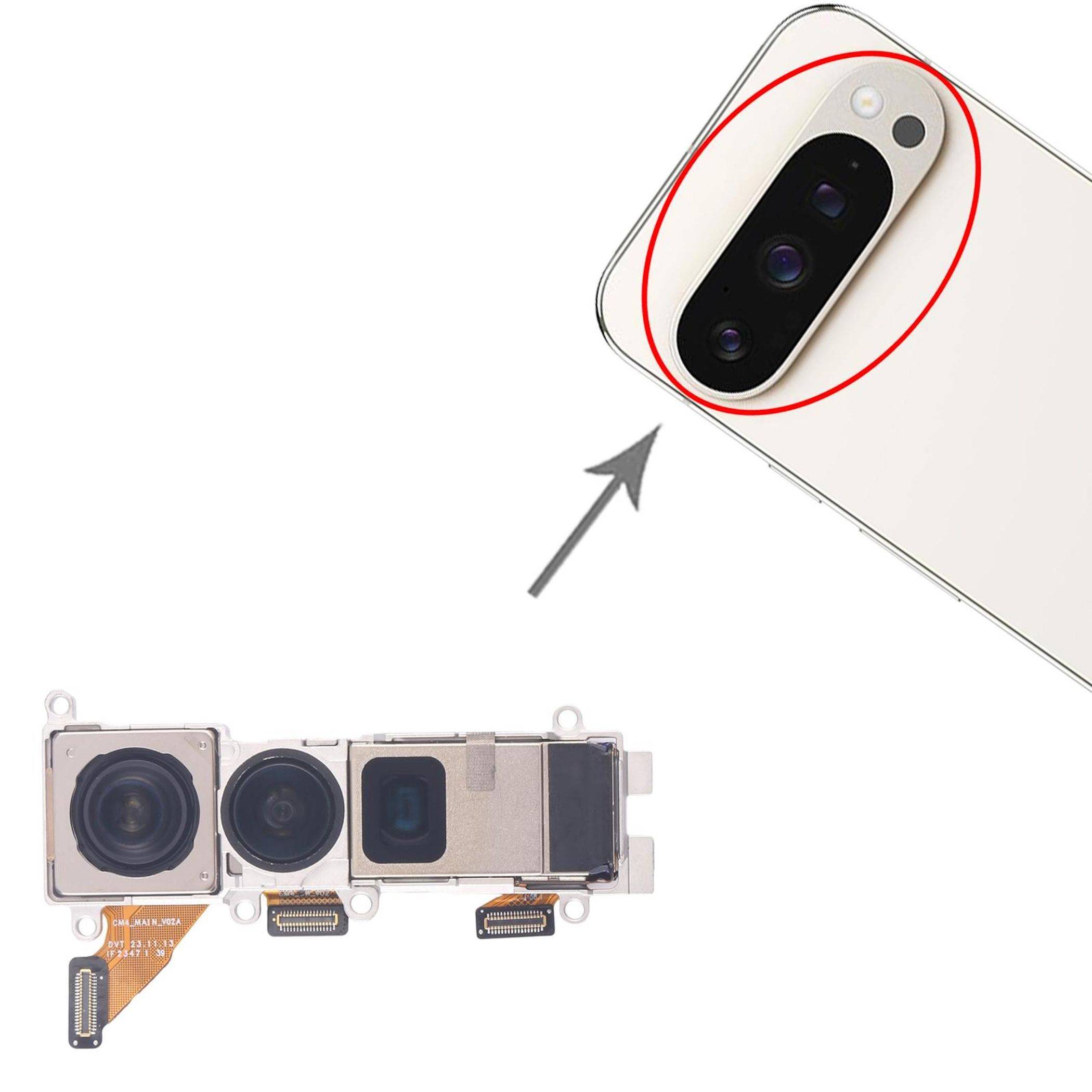 Periskop Weitwinkel und Hauptkamera Modul Set für Google Pixel 9 Pro Ersatzteil