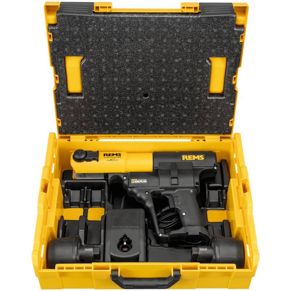 REMS Akku-Press 14V ACC - Radialpresse - Basic-Pack mit 2 Akkus und Ladegerät - in L-Boxx