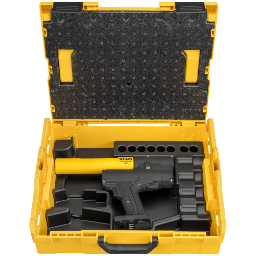 REMS Ax-Press 25 L 22V - Akku-Axialpresse 13 kN - bis Ø 40 mm - ohne Akku und Ladegerät - in L-BOXX