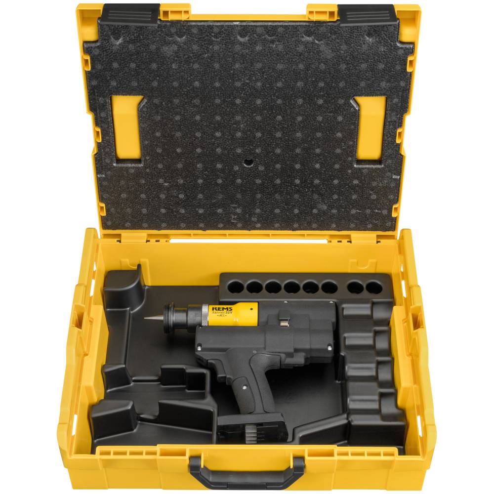 REMS Ex-Press P 22V ACC - Akku-Rohraufweiter 20 kN - Aufweitköpfe P - bis Ø 40 mm - ohne Akku und Ladegerät - in L-Boxx