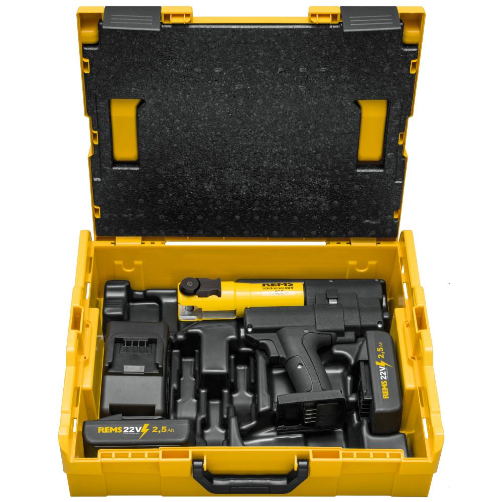 REMS Mini-Press 22V ACC - Akku-Radialpresse 22 kN - Ø 10 bis 40 mm - mit 2 Akkus und Ladegerät in L-Boxx - Preis per Set