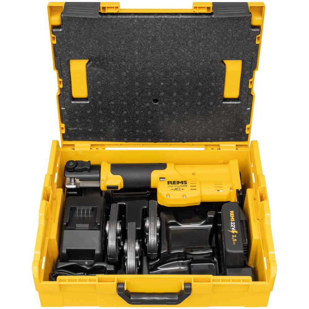 REMS Mini-Press S 22V ACC - Akku-Radialpresse 22 kN - Ø 10 bis 40 mm - Set M 15+22+28 in L-Boxx - Preis per Set