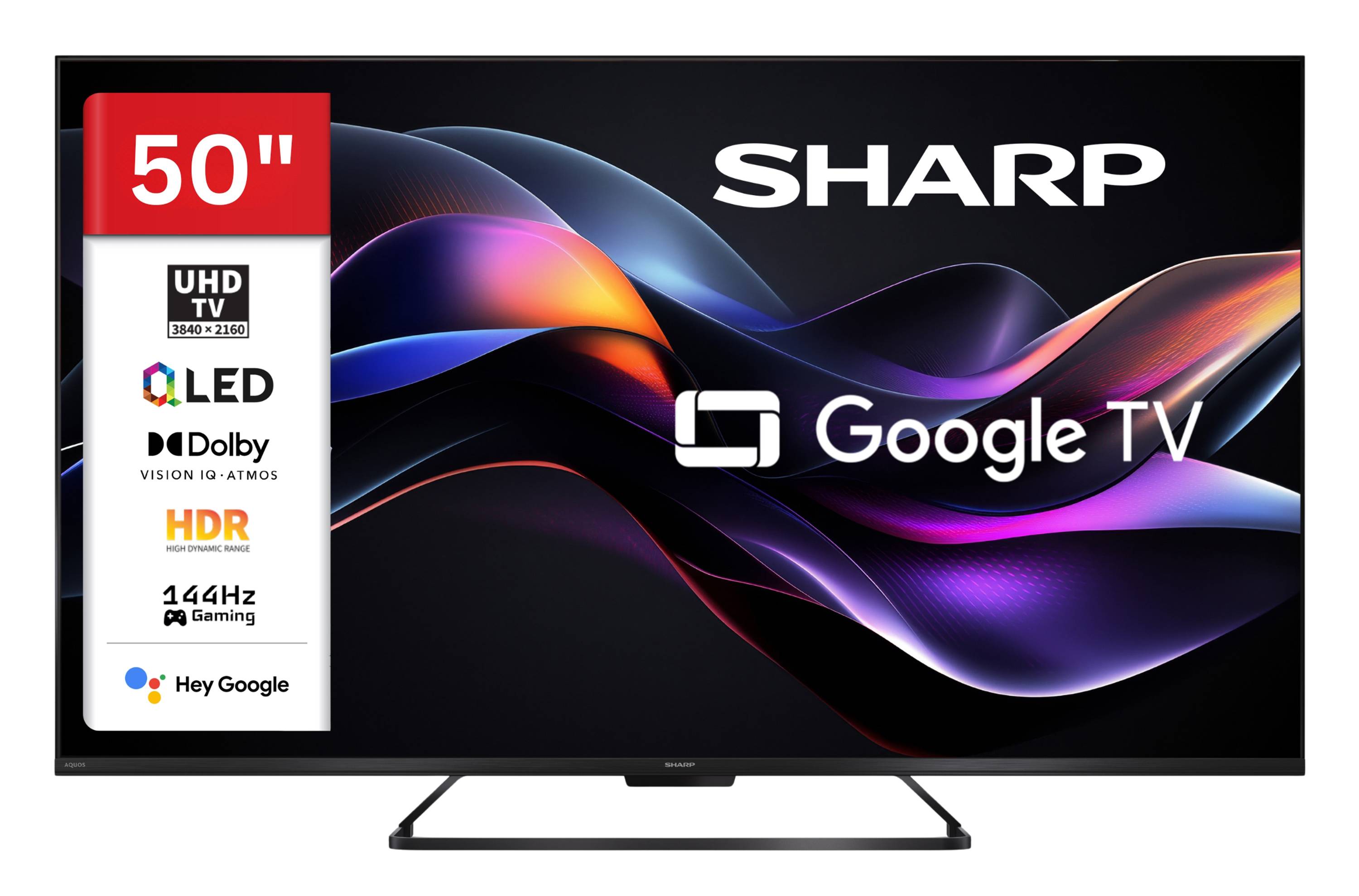 Sharp 50HR7765E QLED Fernseher 50 Zoll Google Smart TV HDR Dolby Vision 4K UHD 144Hz Gaming (2026)