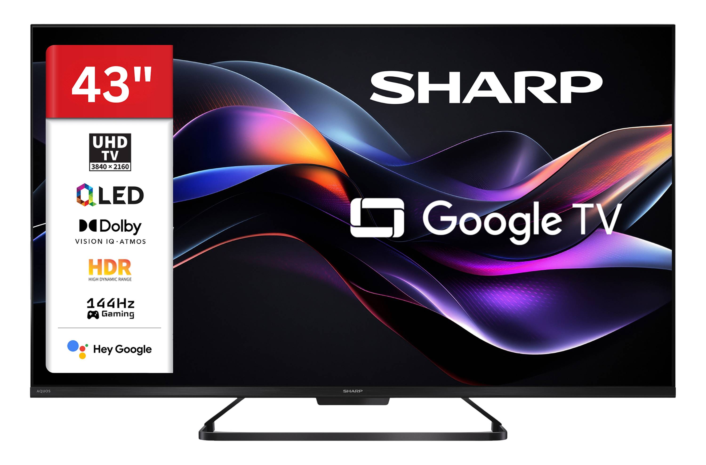 Sharp 43HR7765E QLED Fernseher 43 Zoll Google Smart TV HDR Dolby Vision 4K UHD 144Hz Gaming (2026)