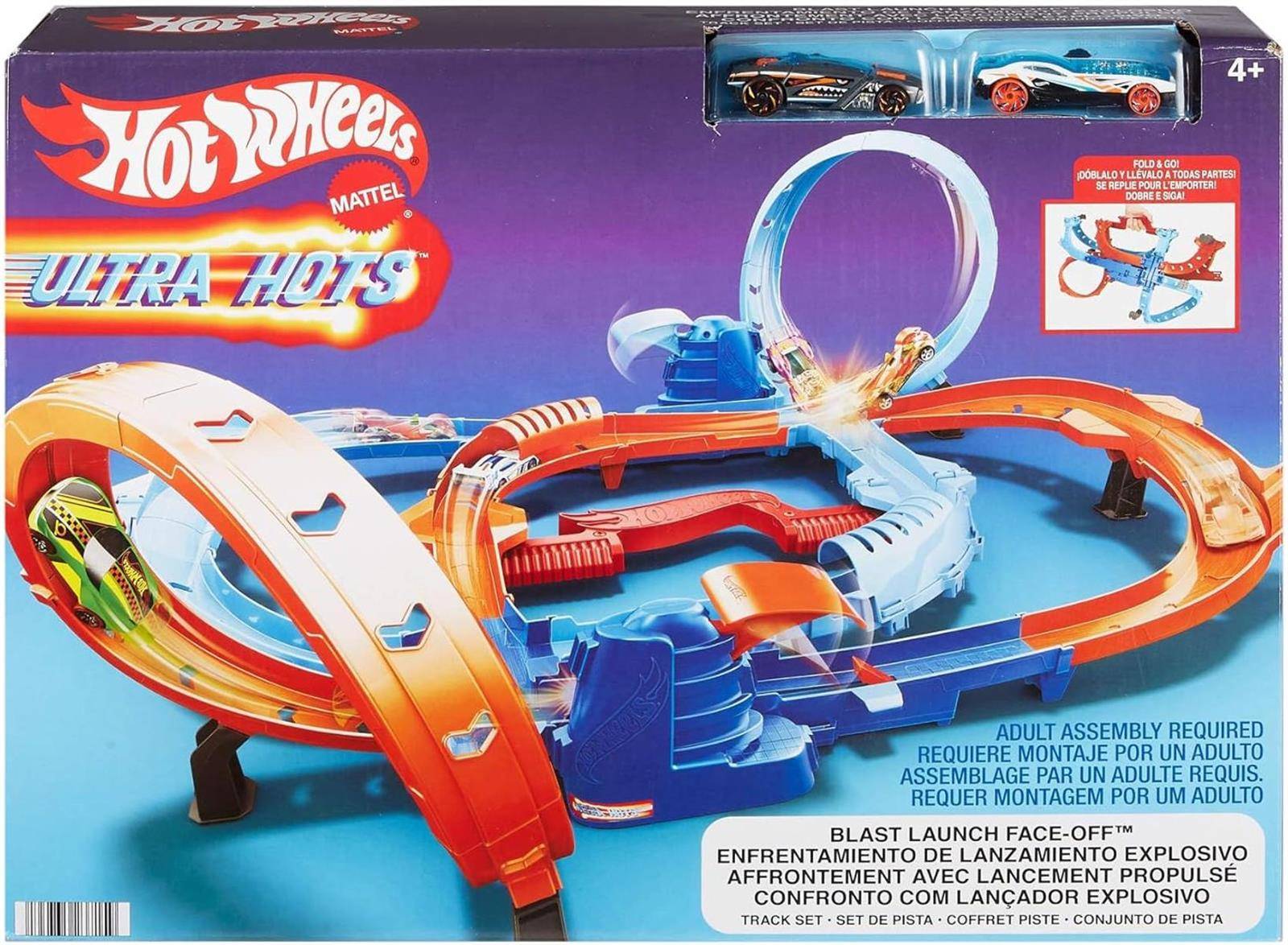 Hot Wheels Spielzeugauto Trackset Rasanter Wettkampfstart 2 Autos 1:64 HXR71