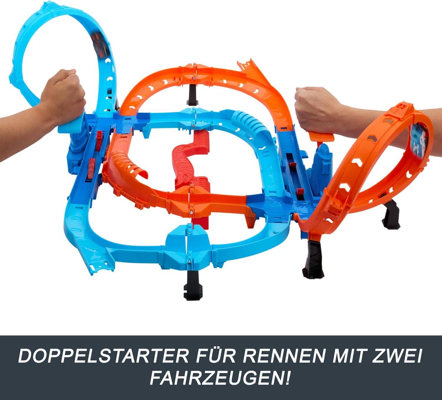 Hot Wheels Spielzeugauto Trackset Rasanter Wettkampfstart 2 Autos 1:64 HXR71