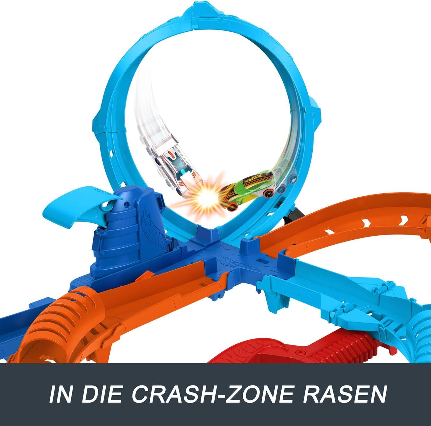 Hot Wheels Spielzeugauto Trackset Rasanter Wettkampfstart 2 Autos 1:64 HXR71