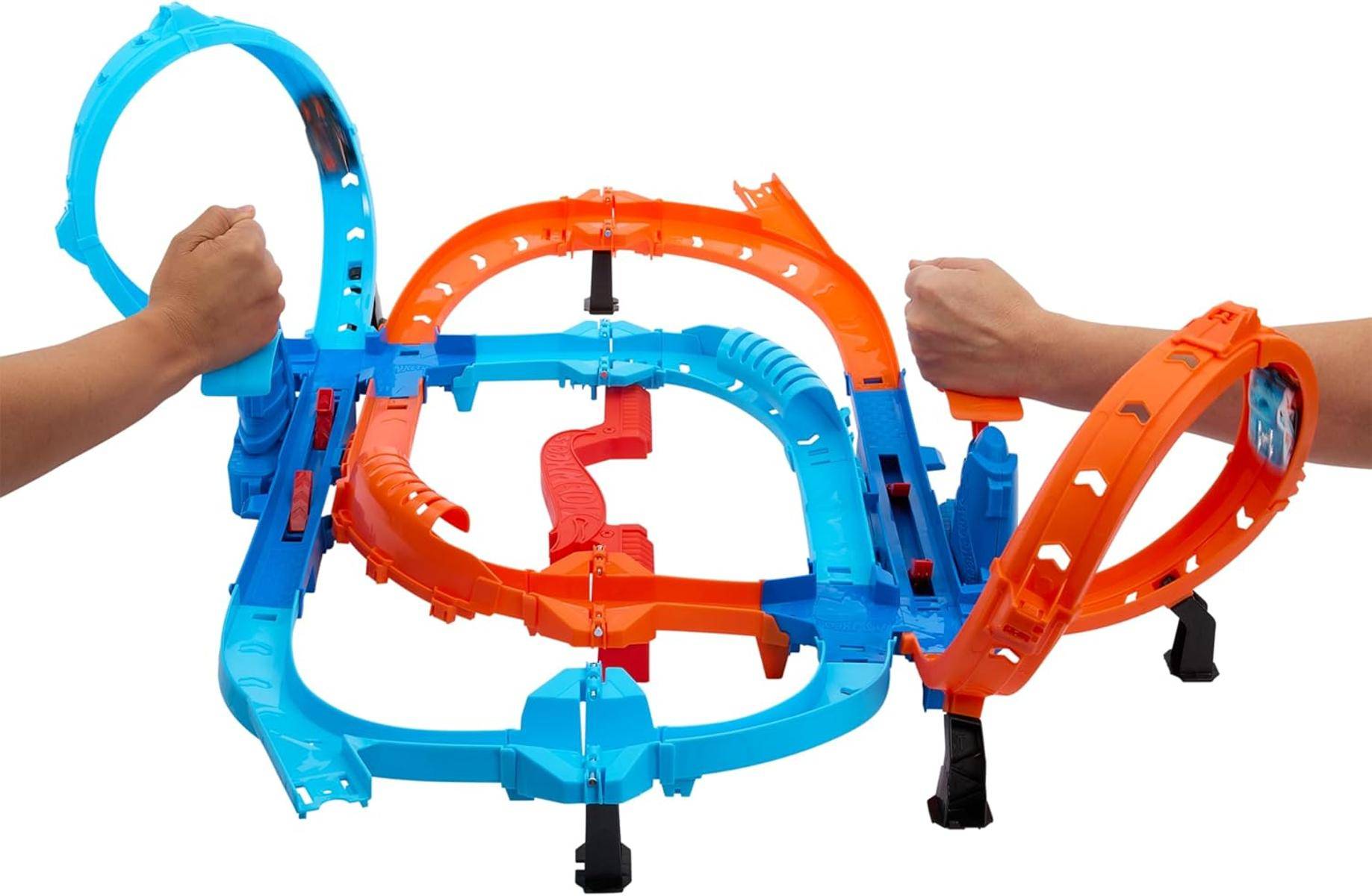 Hot Wheels Spielzeugauto Trackset Rasanter Wettkampfstart 2 Autos 1:64 HXR71