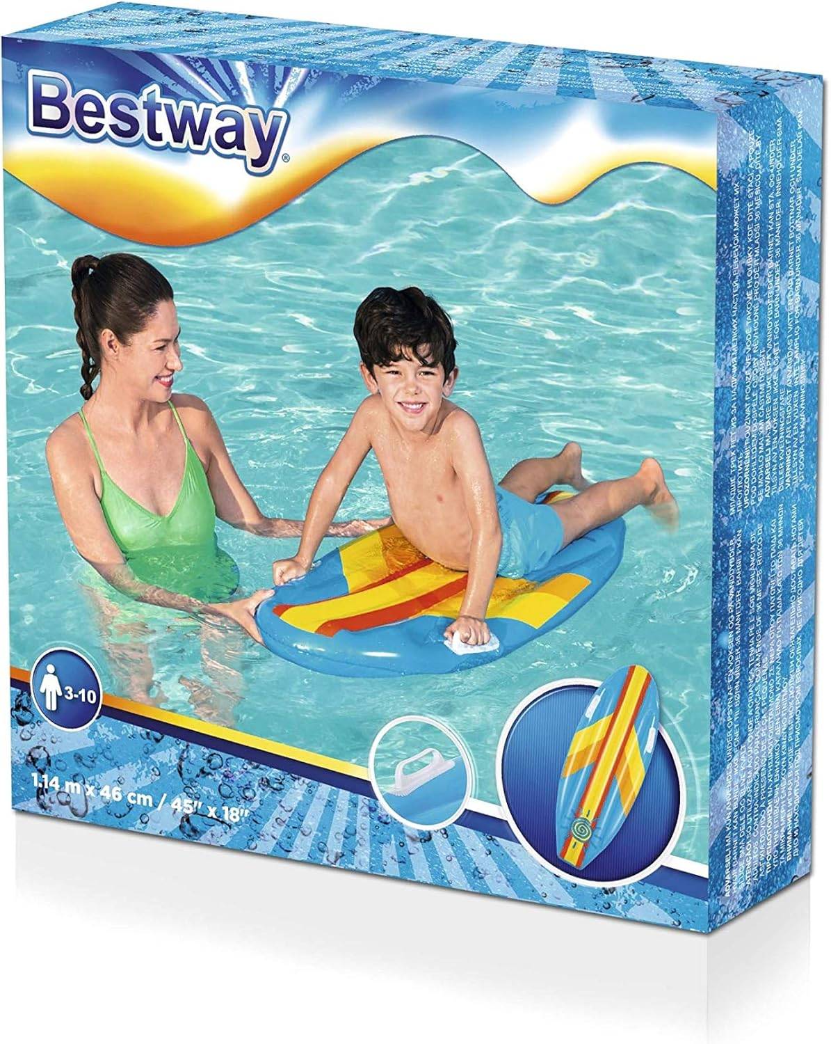 Bestway 42046 - Kinder-Surfboard Stars and Flowers - 114 x 46 cm - Blau