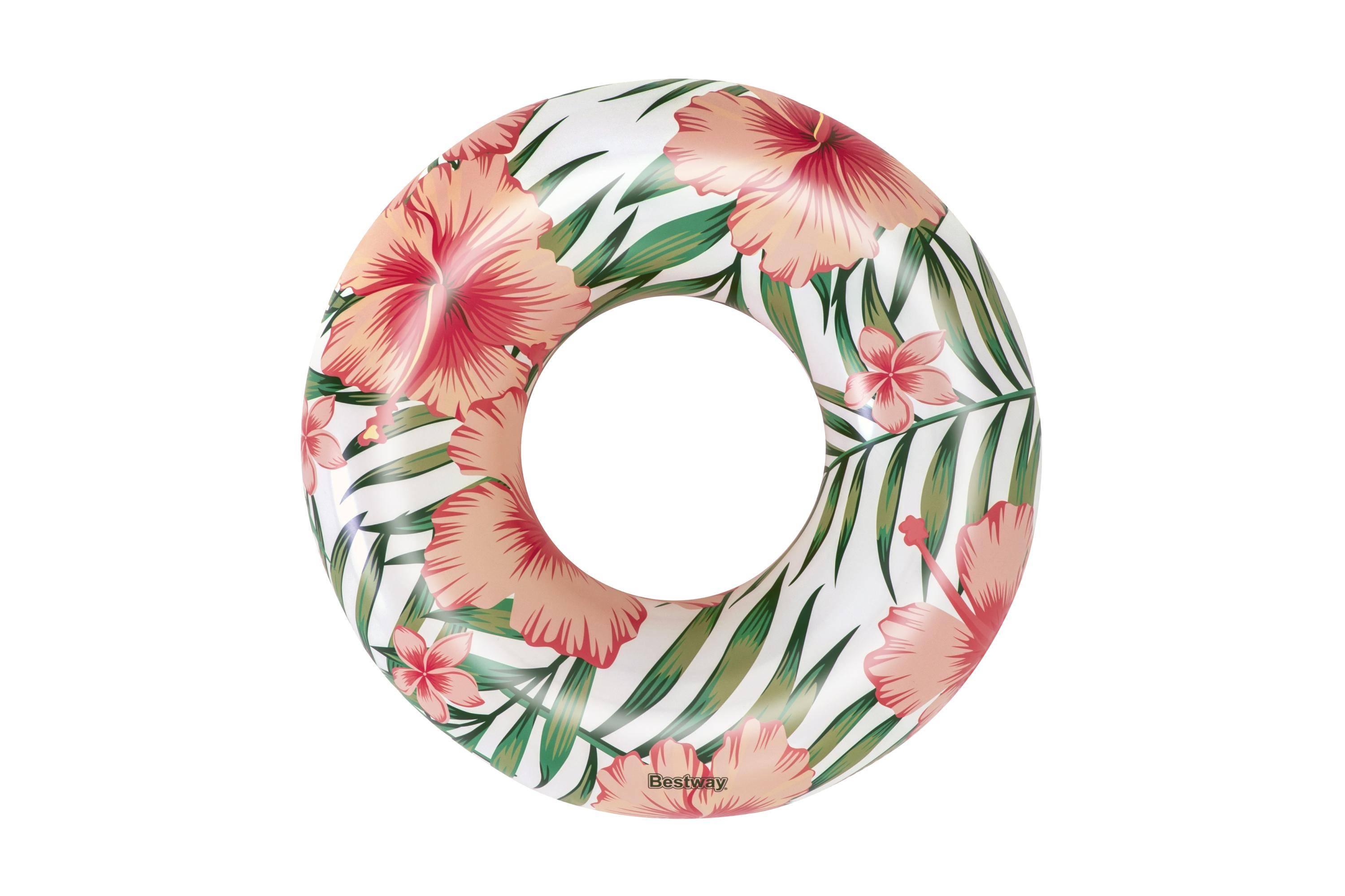 Bestway 36237 - Schwimmring Aloha mit Tropical Palms - Ø 119 cm - Rosa