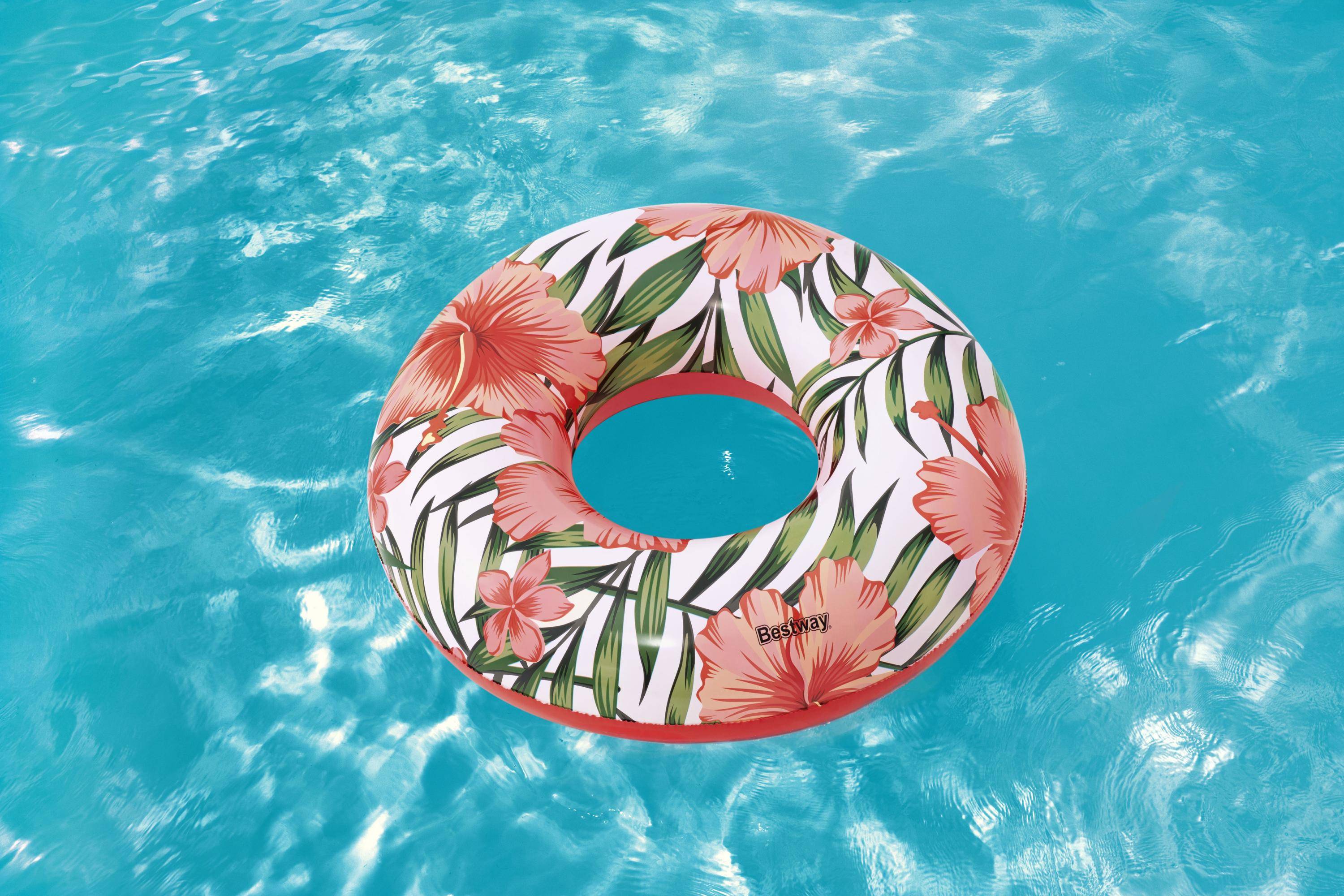 Bestway 36237 - Schwimmring Aloha mit Tropical Palms - Ø 119 cm - Rosa