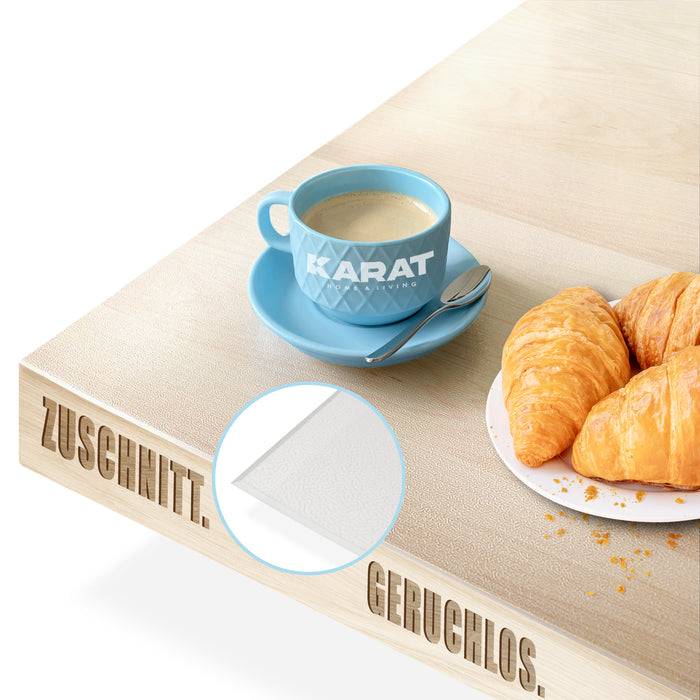 FLOORDIREKT Tischfolie Neo Milky - Halbtransparente Tischschutzfolie mit abgeschrägter Kante - 90 x 210 cm