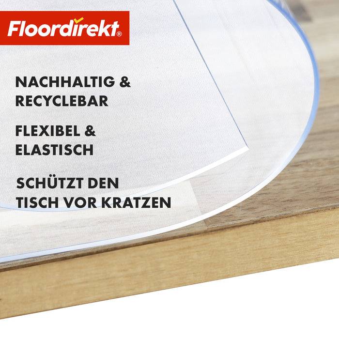 FLOORDIREKT Tischfolie Neo Milky - Halbtransparente Tischschutzfolie mit geradem Schnitt - 100 x 70 cm