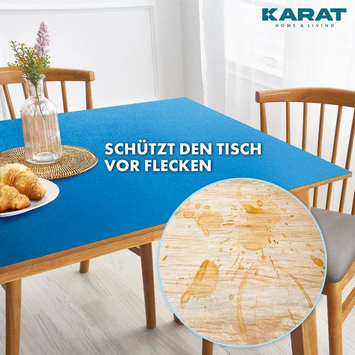 FLOORDIREKT Tischfolie Empire - Tischschutzfolie mit abgeschrägter Kante - Blau - 80 x 40 cm