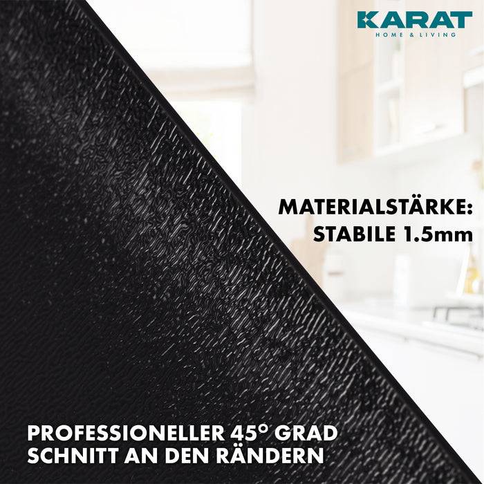 FLOORDIREKT Tischfolie Empire - Tischschutzfolie mit abgeschrägter Kante - Schwarz - 100 x 190 cm