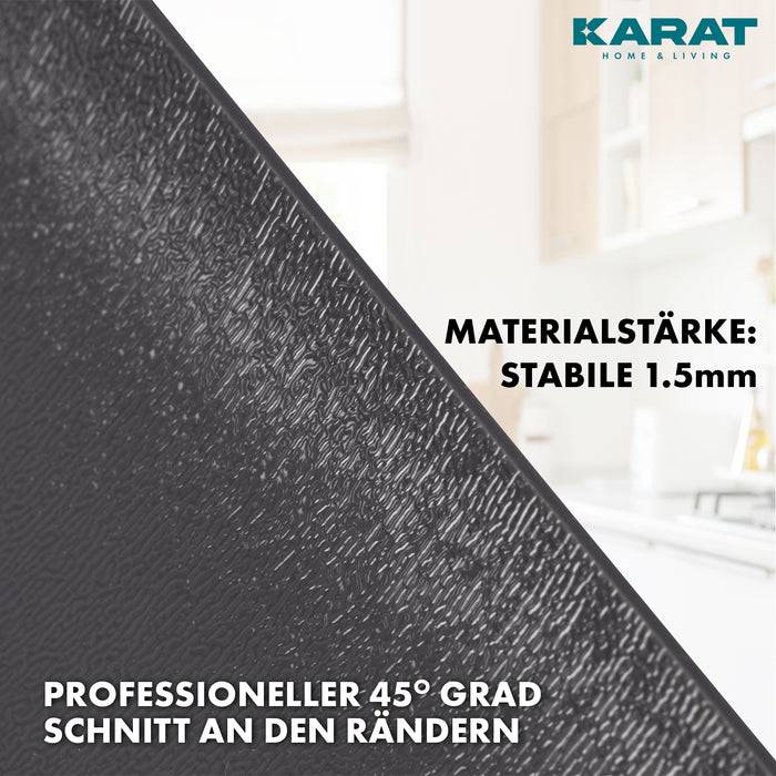 FLOORDIREKT Tischfolie Empire - Tischschutzfolie mit abgeschrägter Kante - Dunkelgrau - 90 x 180 cm