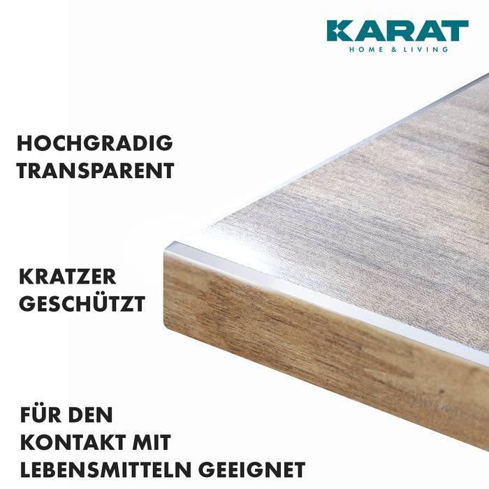 FLOORDIREKT Tischfolie Imperial - Tischschutzfolie mit abgeschrägter Kante - Transparent mattiert - 100 x 240 cm