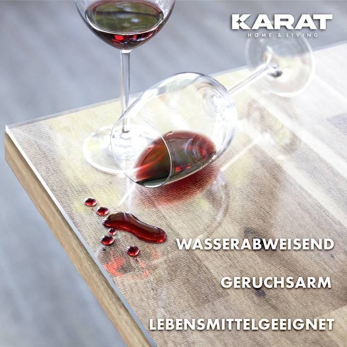 FLOORDIREKT Tischfolie Crystal - Tischschutzfolie mit geradem Schnitt - Transparent mattiert - 90 x 90 cm