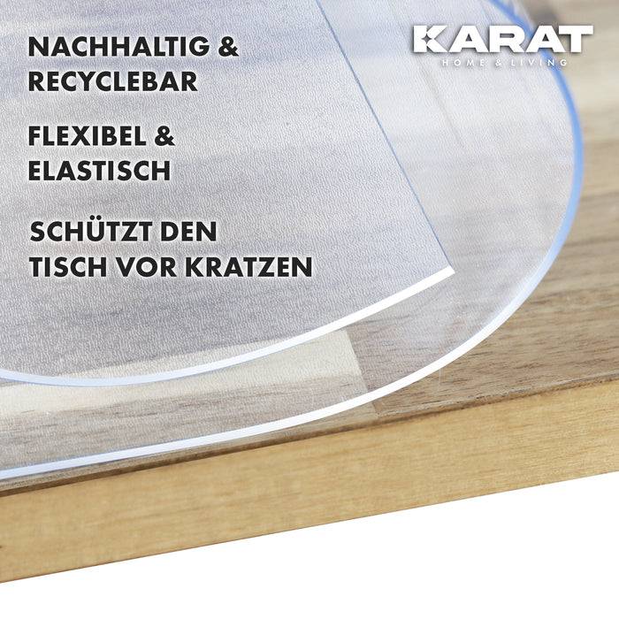 FLOORDIREKT Tischfolie Imperial - Tischschutzfolie mit geradem Schnitt - Transparent mattiert - 90 x 210 cm