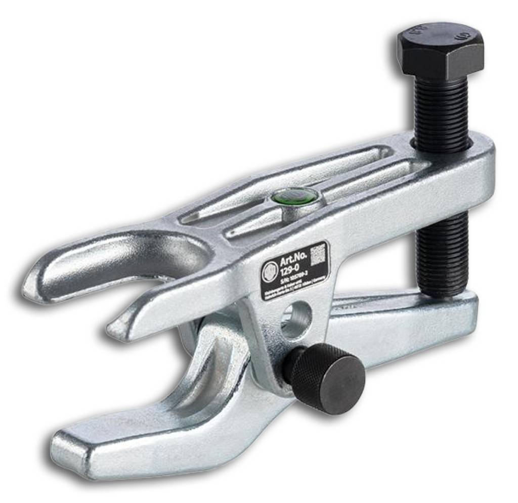 Kugelgelenk-AbzieherAusführungStabiler Körper aus Spezialstahl, mit Druckbügel und starker Spindel.AnwendungEinfaches und schnelles Ausdrücken von