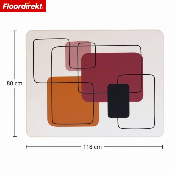 FLOORDIREKT Design Bodenschutzmatte Loft - Strapazierfähige Bürostuhlunterlage aus Spezial PVC - 80 x 118 cm