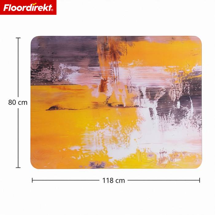 FLOORDIREKT Design Bodenschutzmatte Sunfield - Strapazierfähige Bürostuhlunterlage aus Spezial PVC - 80 x 118 cm