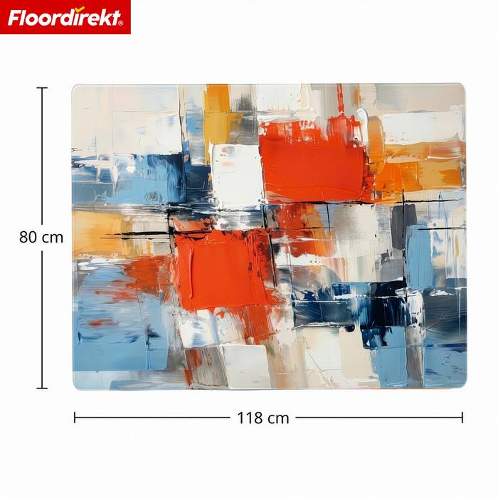 FLOORDIREKT Design Bodenschutzmatte Atelier - Strapazierfähige Bürostuhlunterlage aus Spezial PVC - 80 x 118 cm