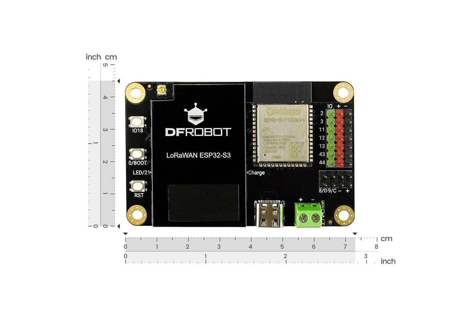 DFRobot ESP32-S3 LoRaWAN Board, SX1262, 0,96″ Display, Tasten, I2C, WiFi Bluetooth, 16dBm, 137dBm