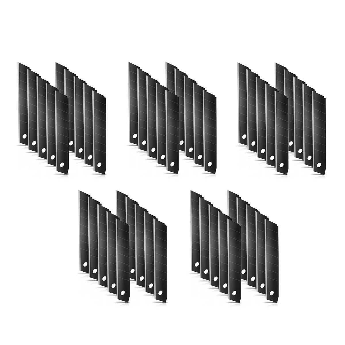 STAHLWERK Klingen 18 mm für Cuttermesser im 50er Set schwarze Abbrechklingen