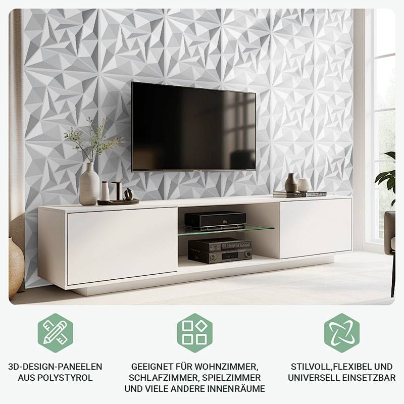 3D Paneele Weiß 50*50cm Wirbel Struktur PVC Moderne Wanddeko Innenbereiche