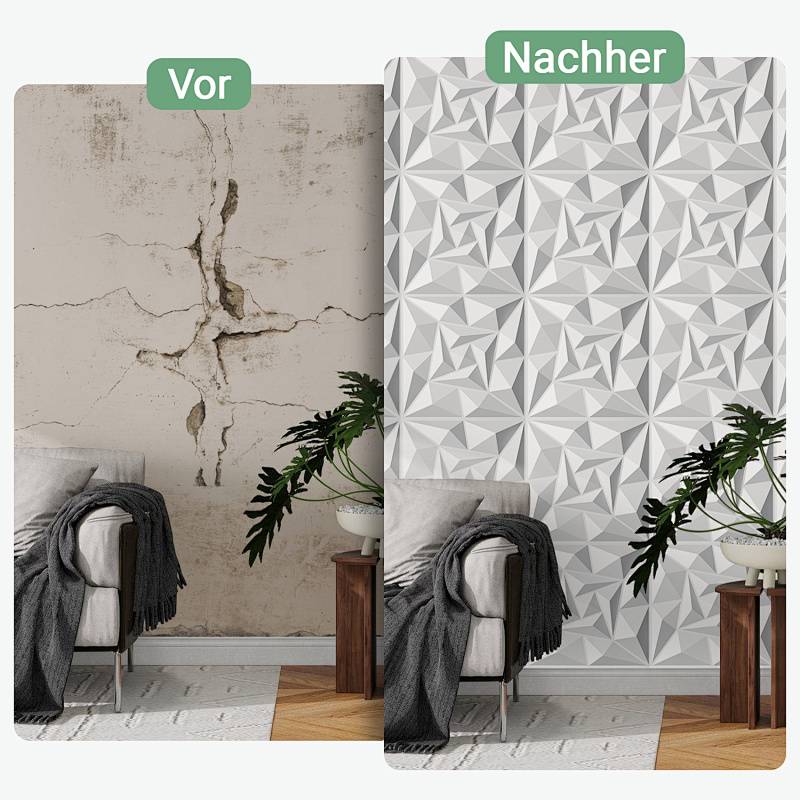 3D Paneele Weiß 50*50cm Wirbel Struktur PVC Moderne Wanddeko Innenbereiche