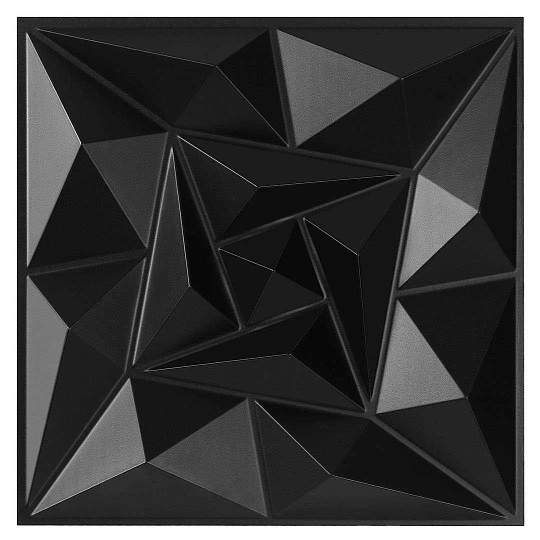 3D Wandpaneele Schwarz 50*50cm Wirbel Design PVC Großformat Wandverkleidung
