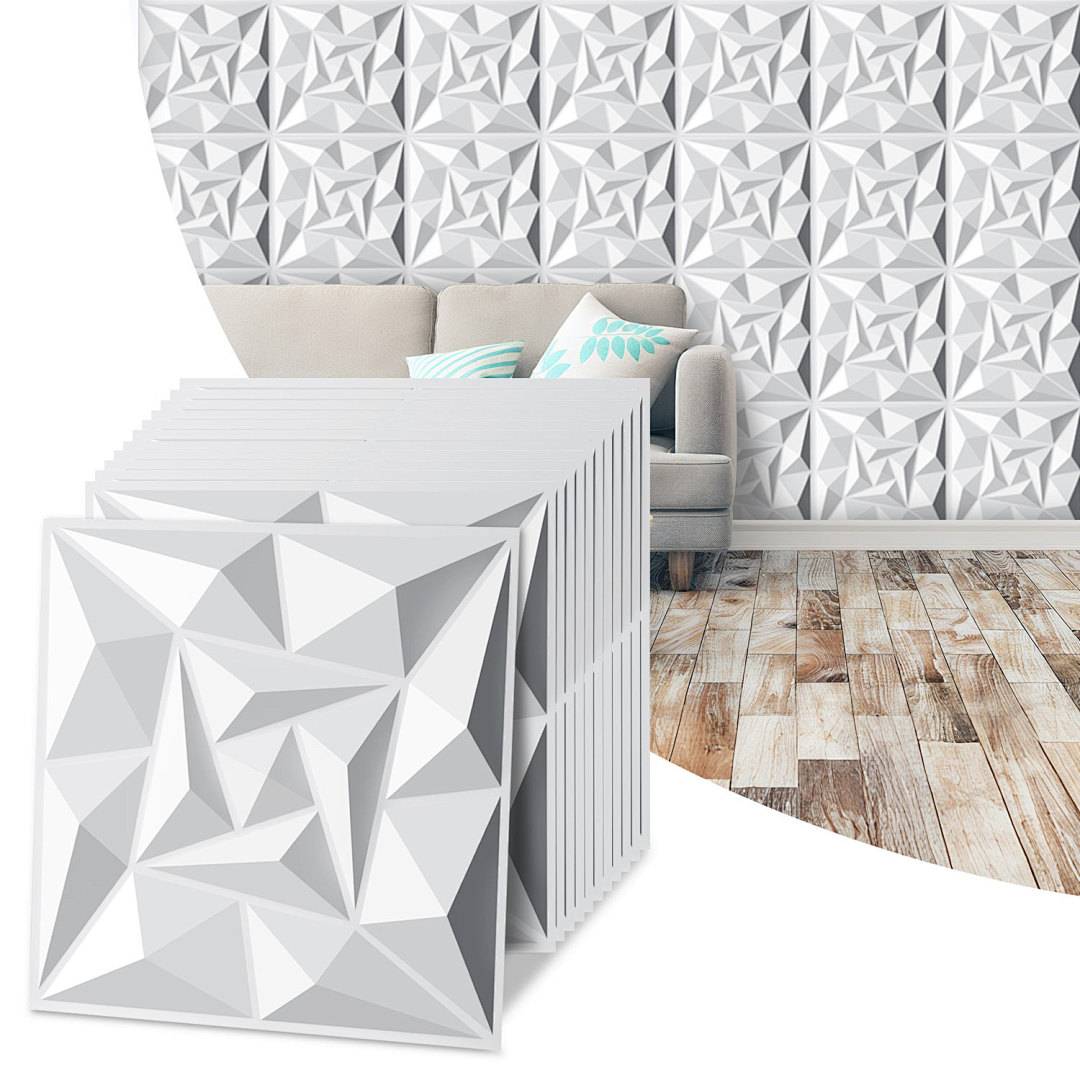 3D Paneele Weiß 50*50cm Wirbel Struktur PVC Moderne Wanddeko Innenbereiche