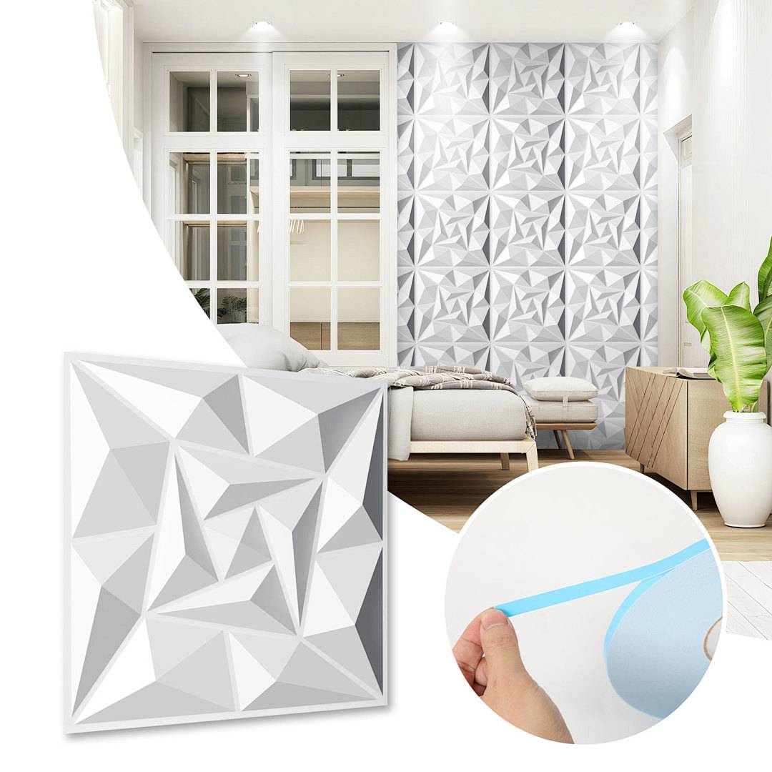 3D Wandpaneele Weiß 30*30cm Wirbel Struktur PVC Selbstklebende Innen Wandverkleidung
