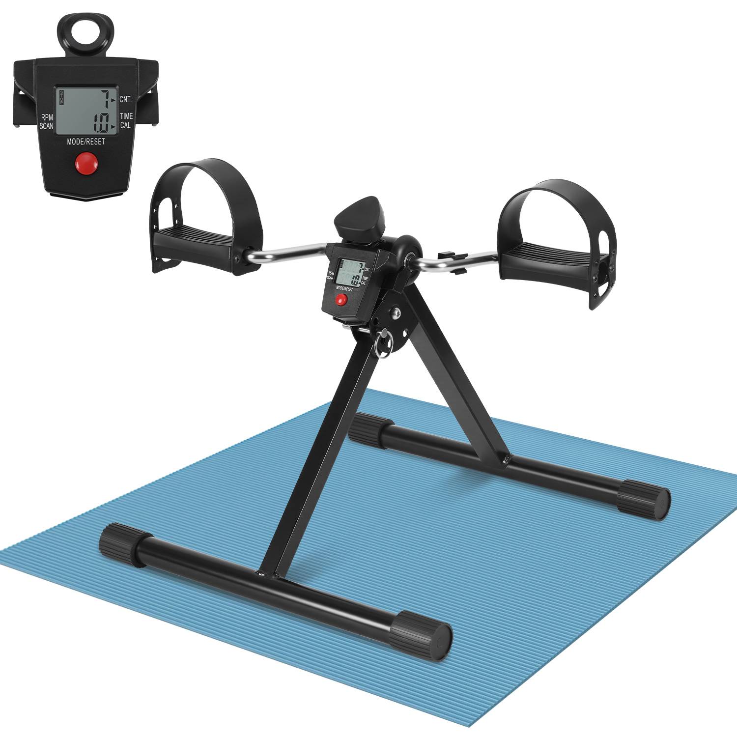 Mini-Heimtrainer Pedaltrainer Klappbar mit LCD Display, Fitness Fahrrad für Arme und Beine, Armtrainer Beintrainer für Zuhause und Büro
