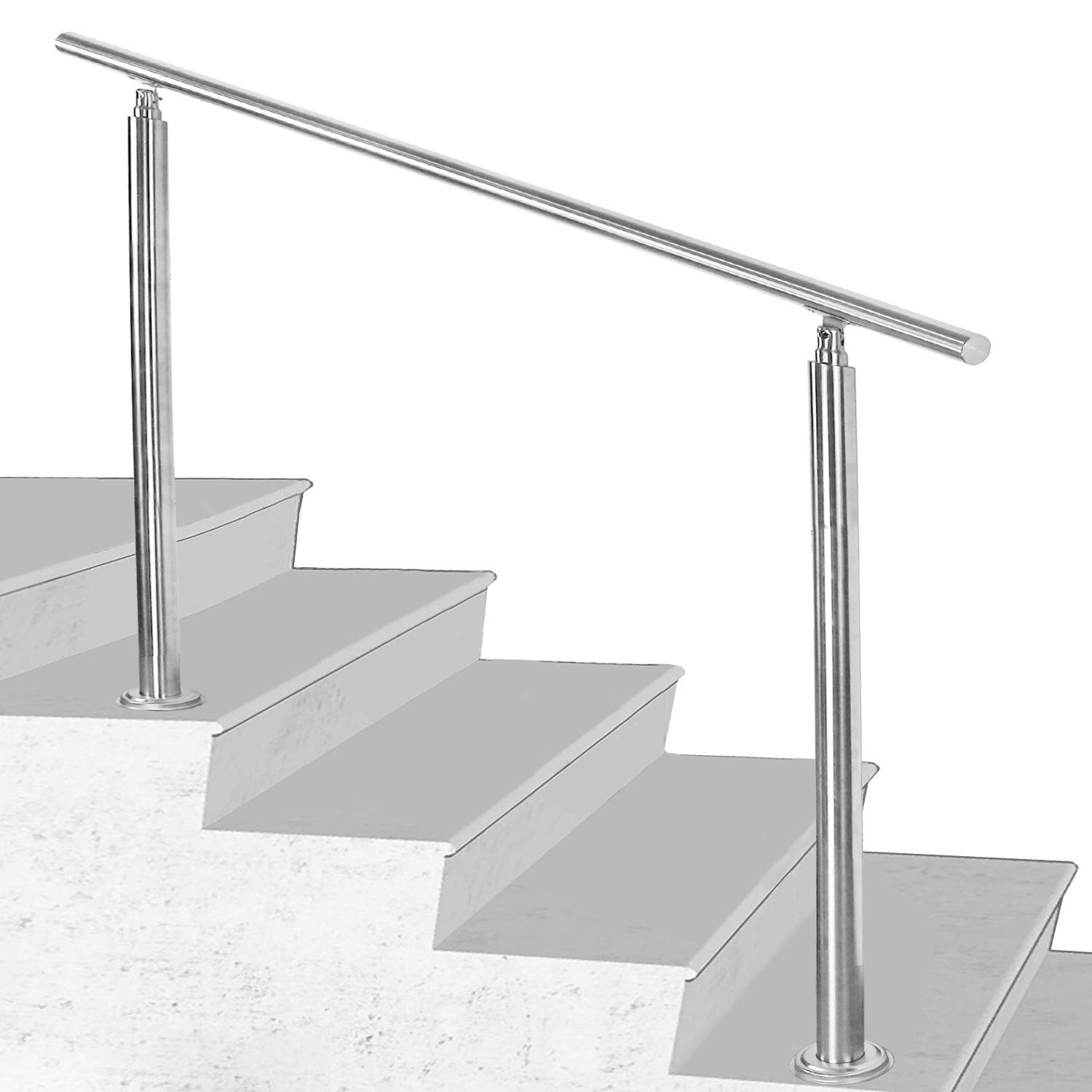 150cm Treppengeländer Edelstahl Handlauf Geländer für Treppen Balkon, ohne Querstreben, Innen & Außen