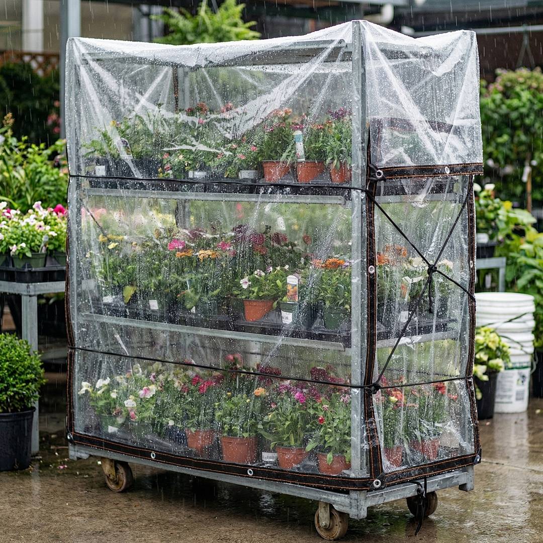 2x Transparente Plane mit Ösen wasserdichte Abdeckplane aus PE wetterfest und UV-beständig für Garten Balkon Terrasse Gewächshaus und Pavillon 2