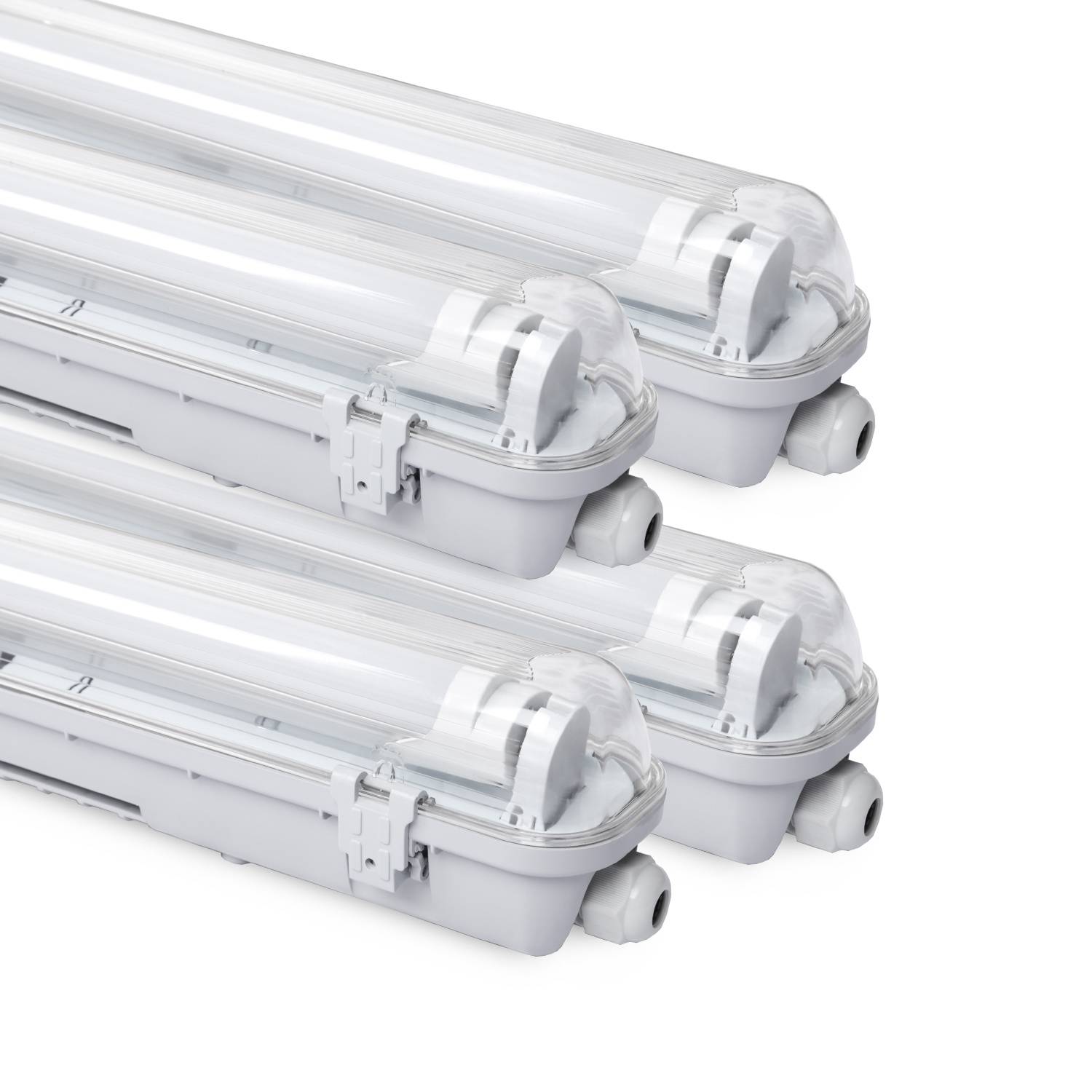 LED Feuchtraumleuchte 4er Set IP65 - T8/G13 Wannenleuchte 120 cm - 18W pro Stück - 4000K Neutralweiß - 1800 lm