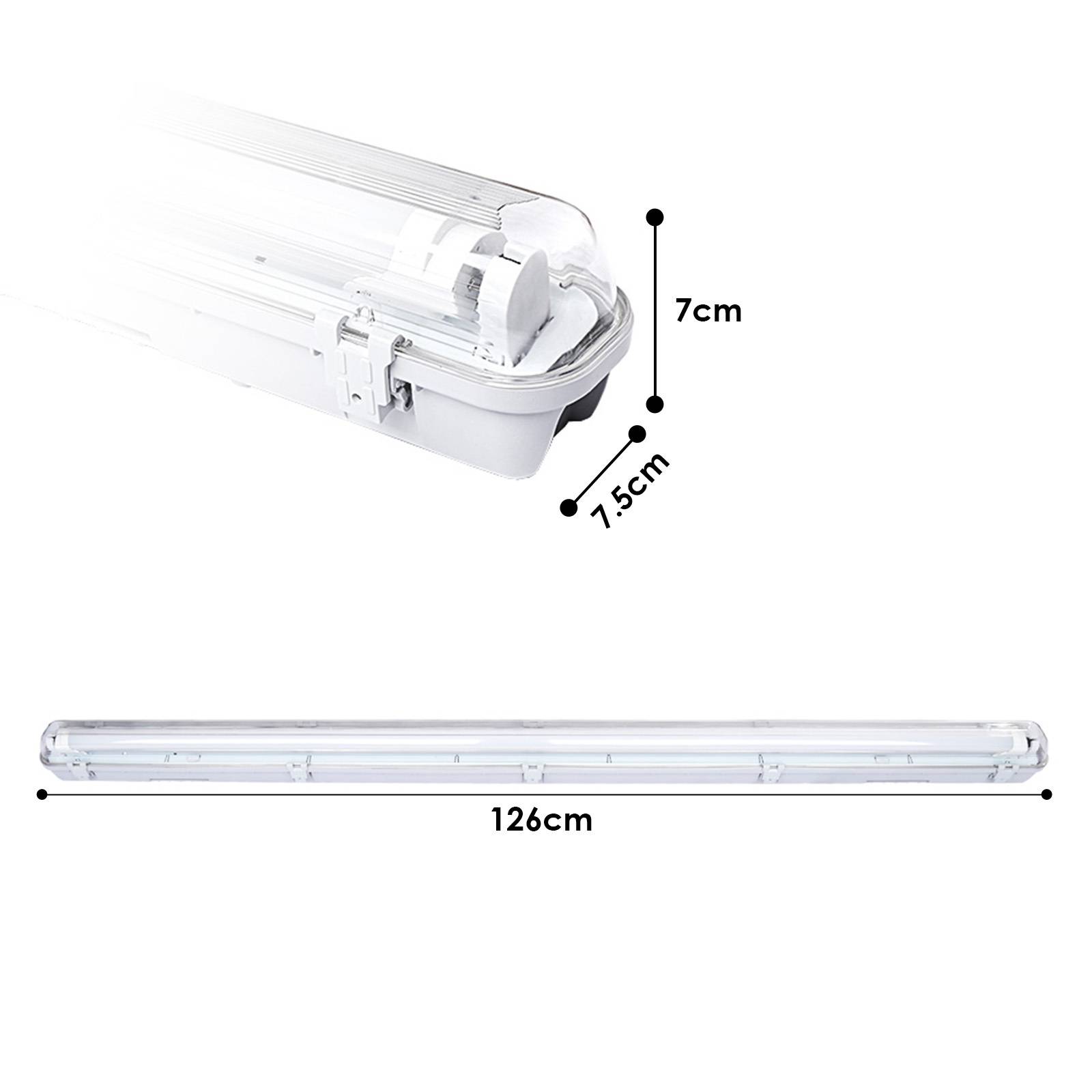 LED Feuchtraumleuchte 4er Set IP65 - T8/G13 Wannenleuchte 120 cm - 18W pro Stück - 4000K Neutralweiß - 1800 lm