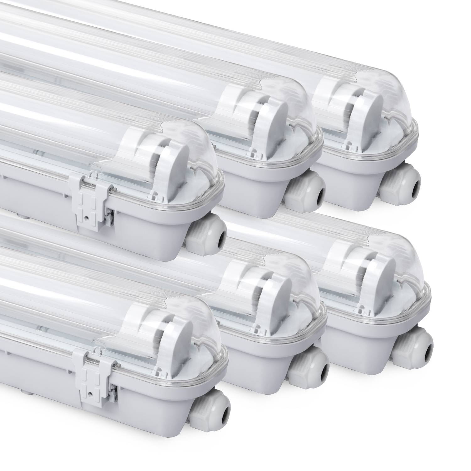 LED Feuchtraumleuchte 6er Set IP65 - T8/G13 Wannenleuchte 120 cm - 18W pro Stück - 4000K Neutralweiß - 1800 lm