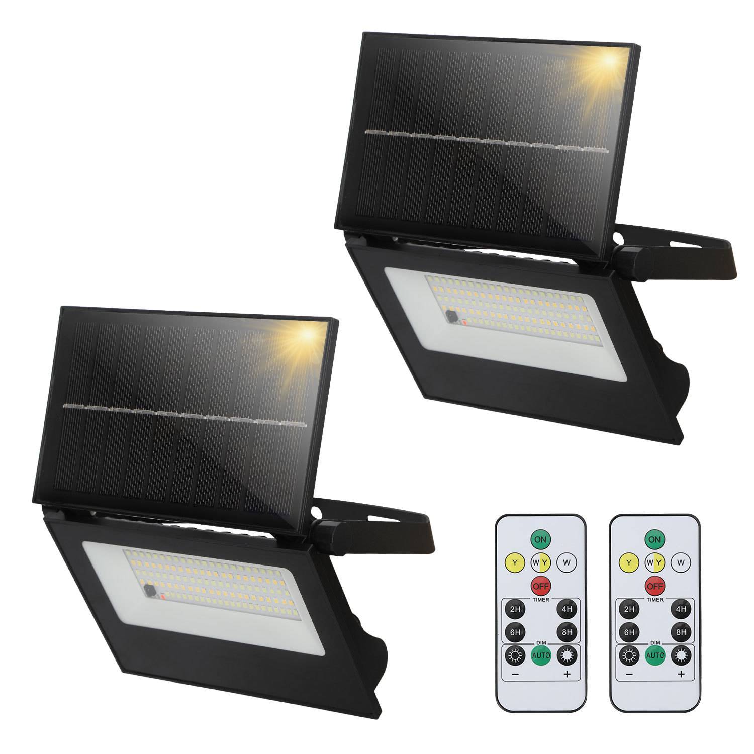 8er-Set Solar-Wandleuchte für außen mit Radar-Bewegungsmelder, IP65 LED-Solarlampe mit Fernbedienung, Warmweiß/Kaltweiß, 270° Beleuchtung, für G