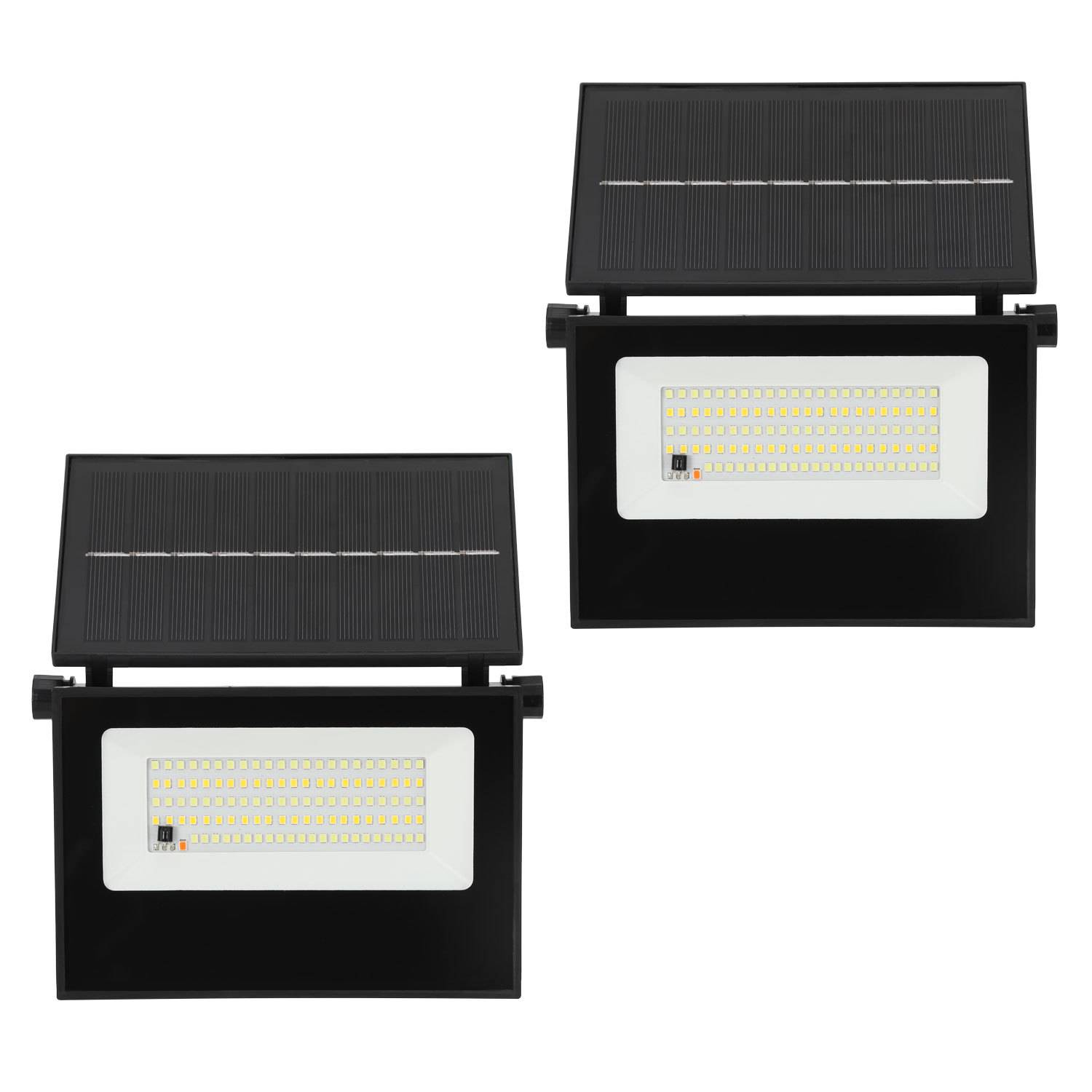 2er-Set Solar-Wandleuchte für außen mit Radar-Bewegungsmelder, IP65 LED-Solarlampe mit Fernbedienung, Warmweiß/Kaltweiß, 270° Beleuchtung, für G