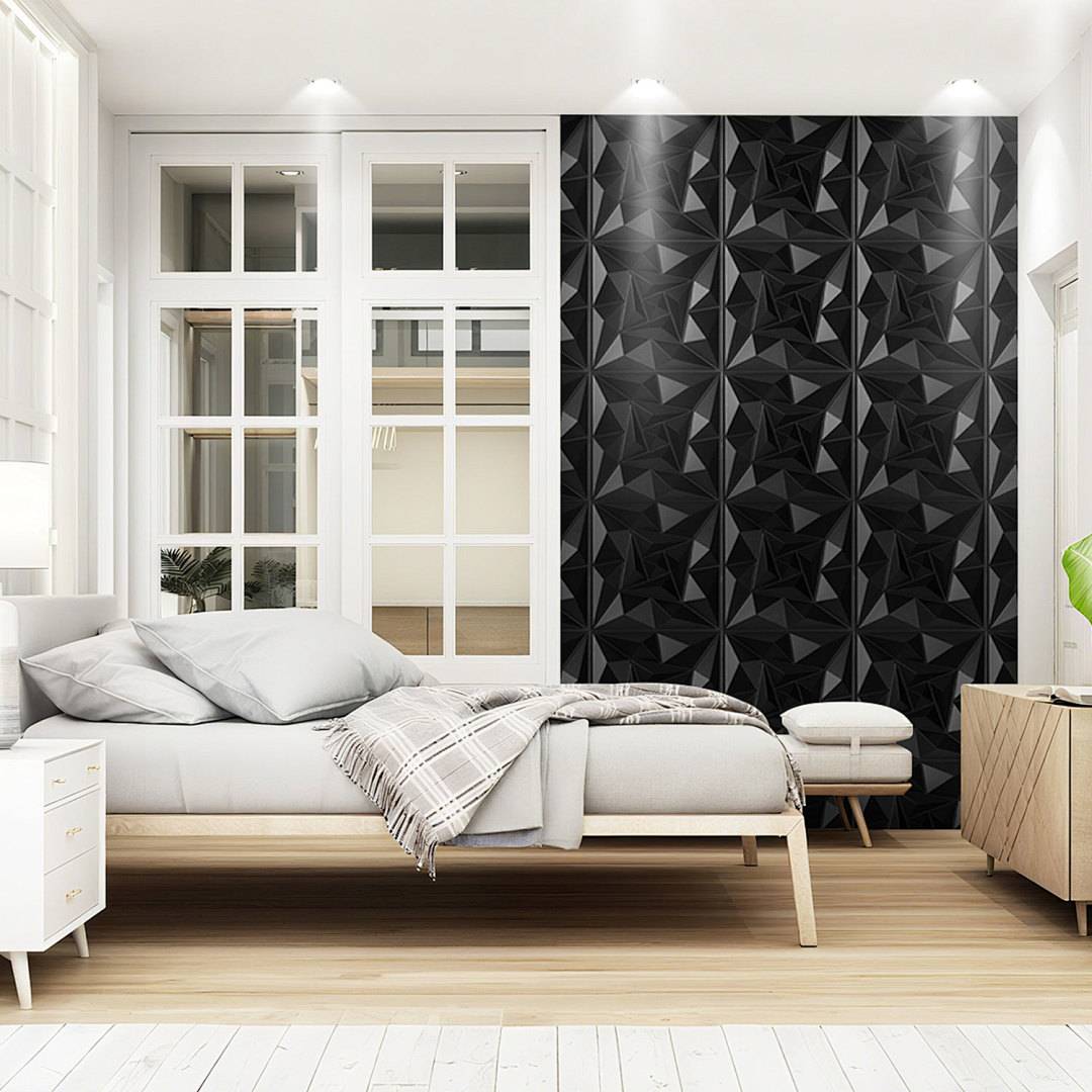 3D PVC Paneele Schwarz 30*30cm Wirbel Muster Zuschneidbare Wandpaneele Innen