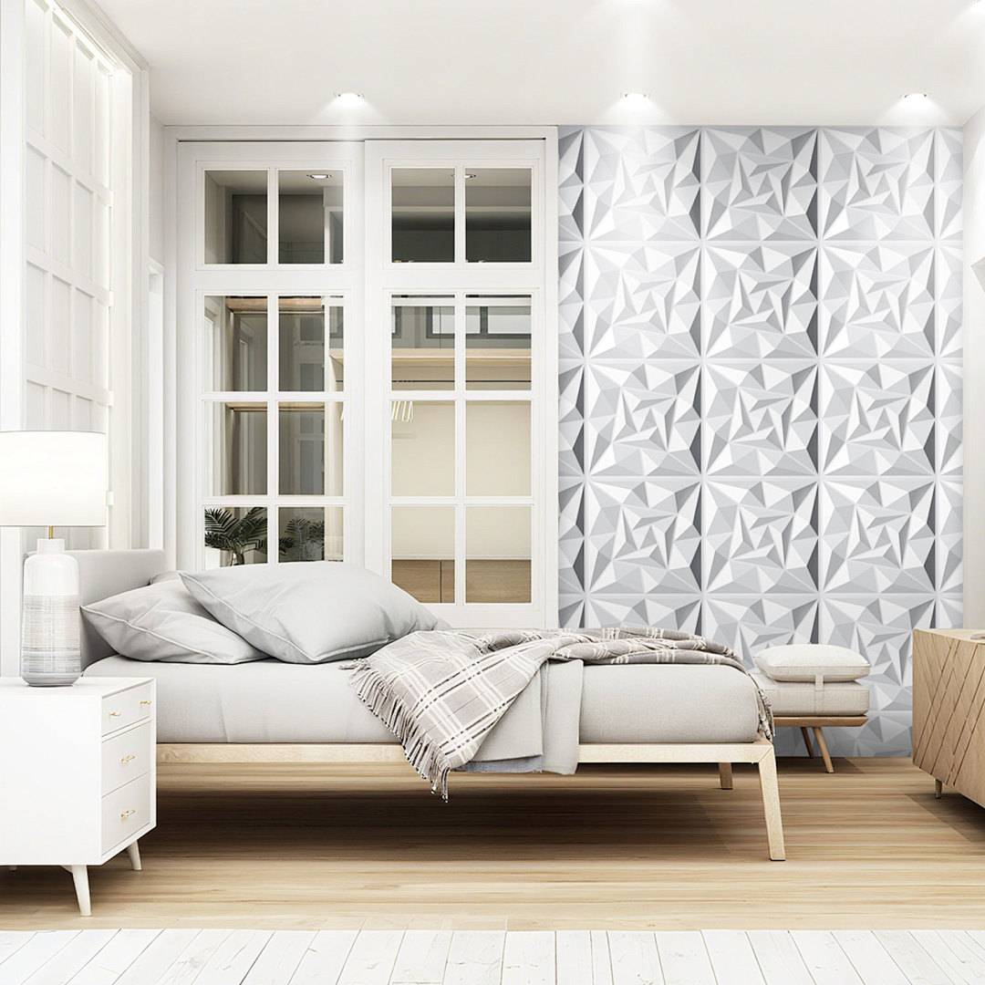 3D Wandpaneele Weiß 30*30cm Wirbel Optik PVC Leichte Wanddeko für Wohnzimmer