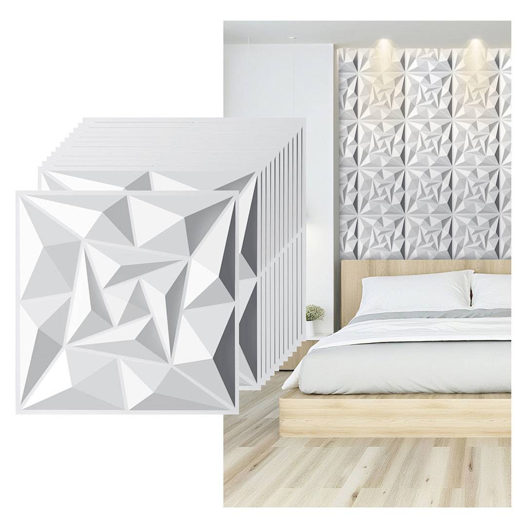 3D Paneele Weiß 50*50cm Wirbel Struktur PVC Moderne Wanddeko Innenbereiche