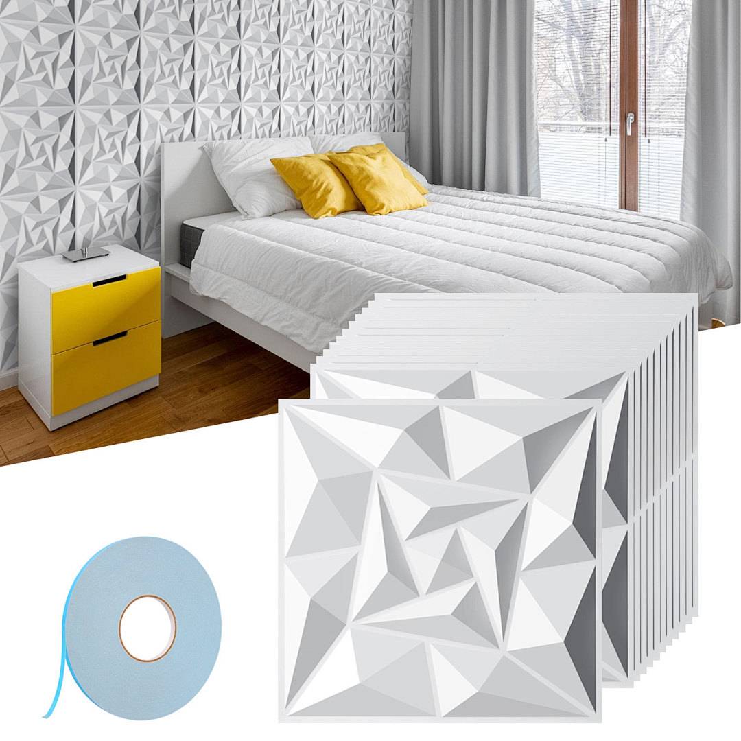 3D Wandpaneele Weiß 30*30cm Wirbel Struktur PVC Selbstklebende Innen Wandverkleidung