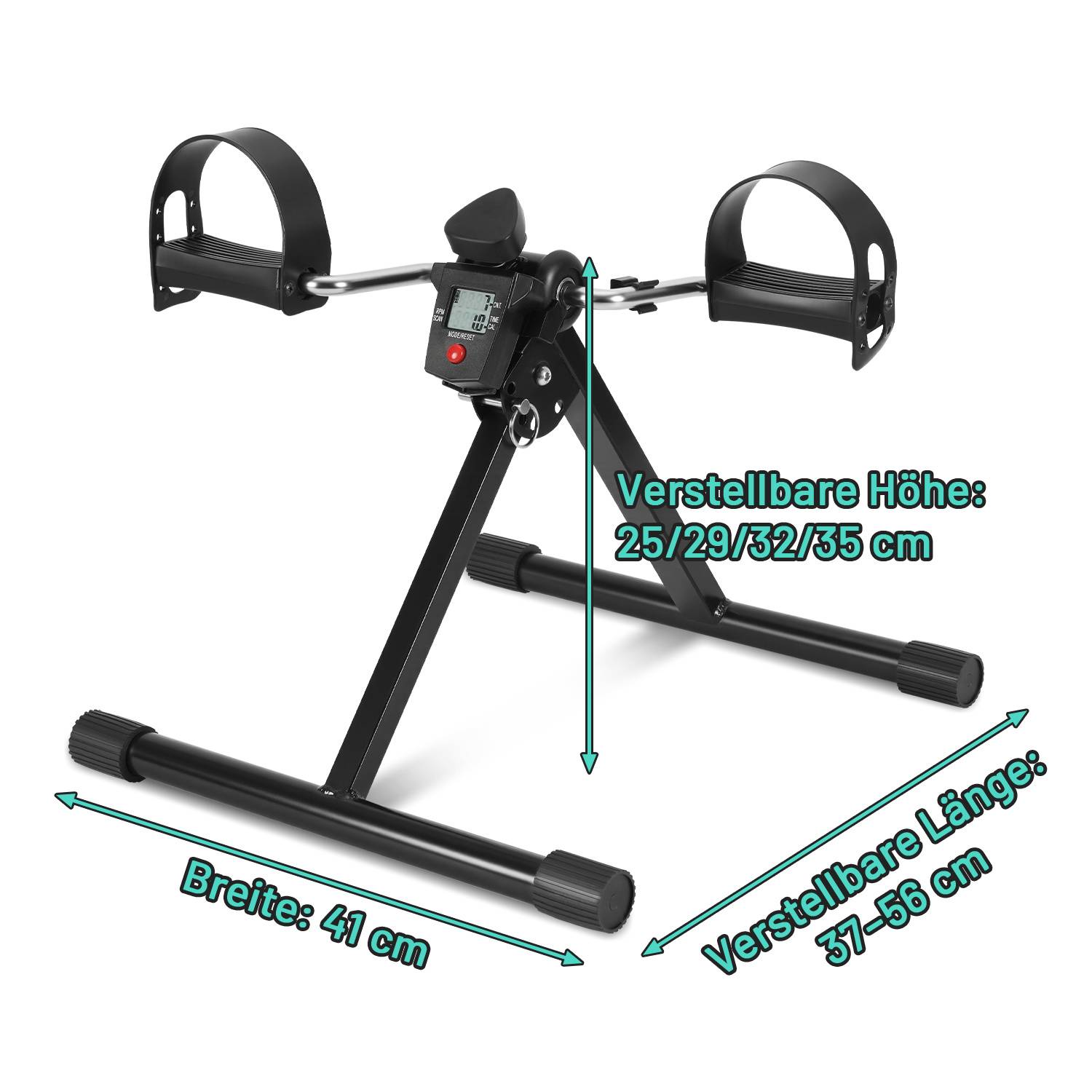 Mini-Heimtrainer Pedaltrainer Klappbar mit LCD Display, Fitness Fahrrad für Arme und Beine, Armtrainer Beintrainer für Zuhause und Büro