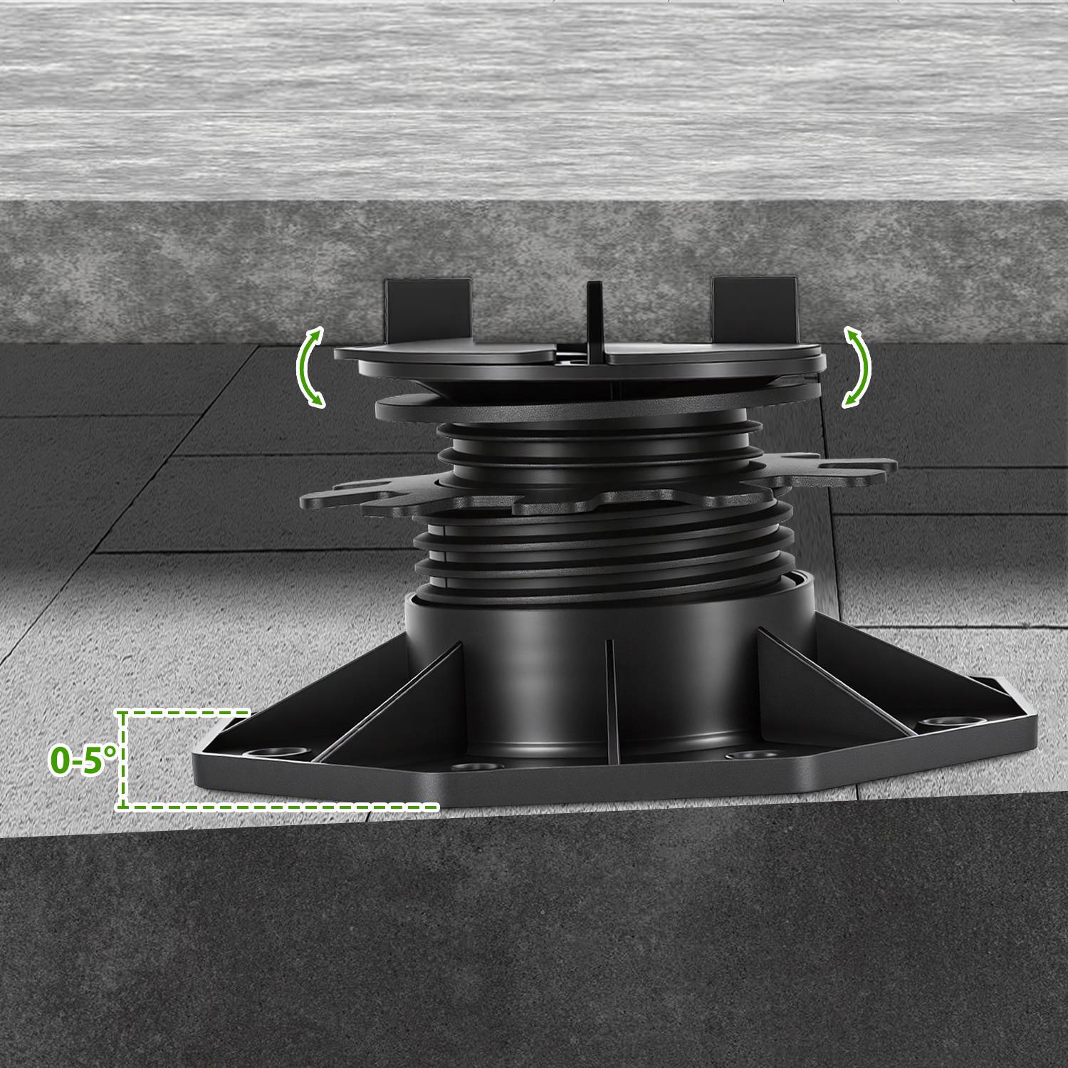 100x Stelzlager 40-70 mm mit 0-5% Gefälleausgleich, Plattenlager für Terrassenplatten Terrasse Balkon