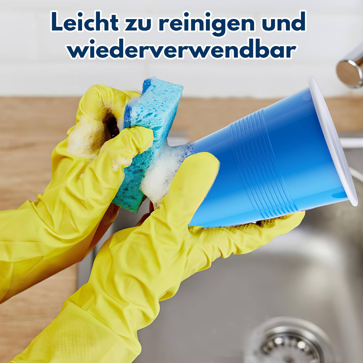 Beer Pong Partyspiel Set mit 100 Bechern und 10 Bällen, rot-blaue Becher 500 ml, Geschicklichkeitsspiel für Gartenparty, Studentenparty & Feiern