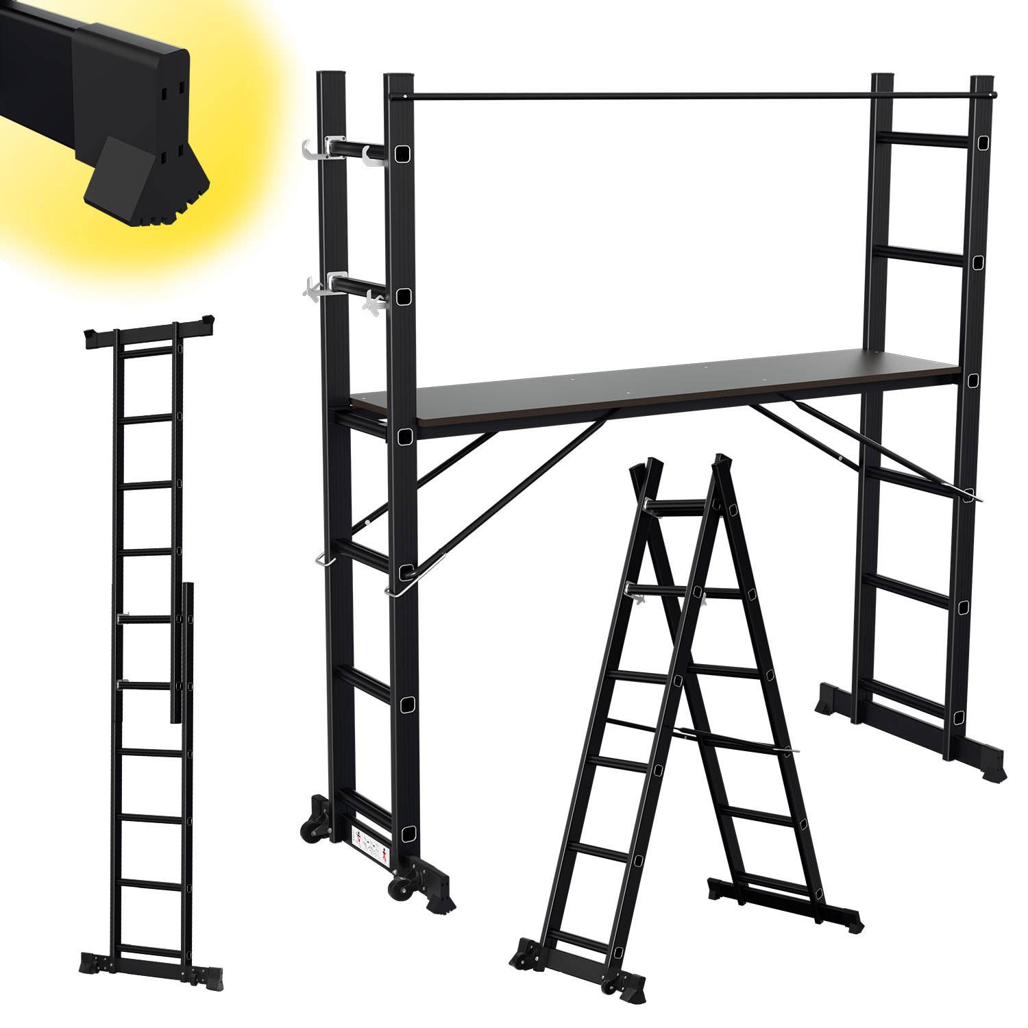Arbeitsgerüst Baugerüst Arbeitsbühne Leiter Gerüst Stehleiter Multigerüst,Schwarz